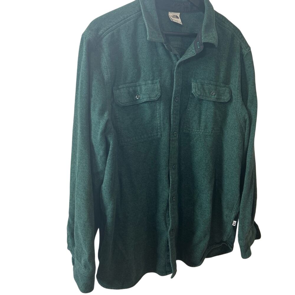 The North Face Men's Green Fleece Button-Down Shirt